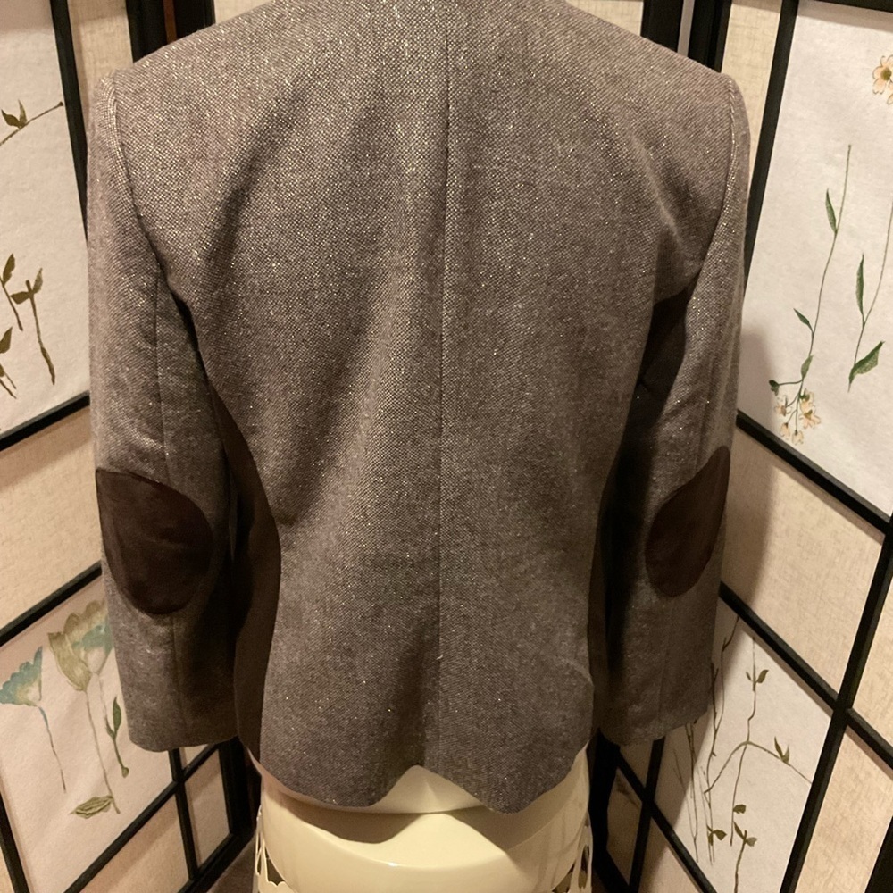 Liz Claiborne Jacket with Faux Suede Inserts and Gold Flecks Size M - Picture 5 of 9
